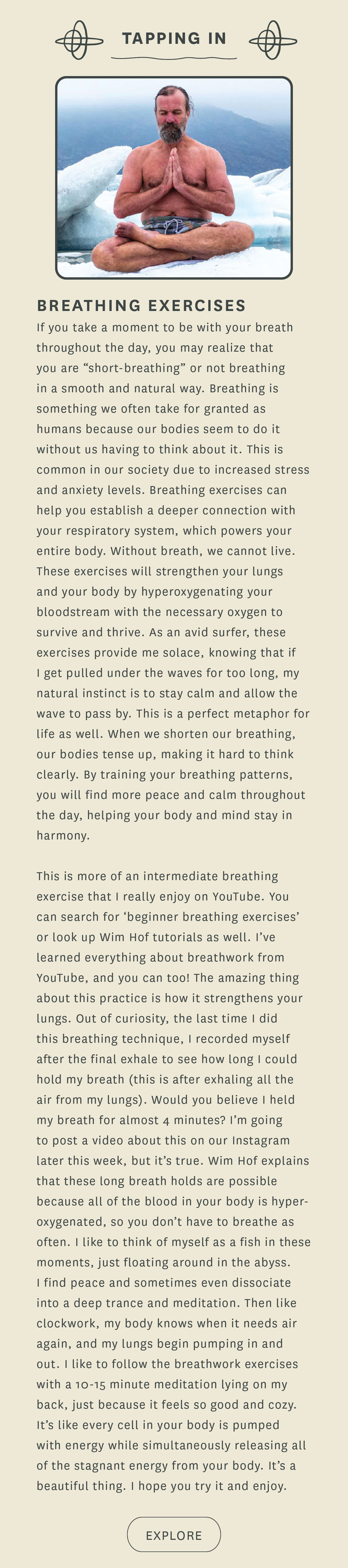 If you take a moment to be with your breath throughout the day, you may realize that you are “short-breathing” or not breathing in a smooth and natural way.